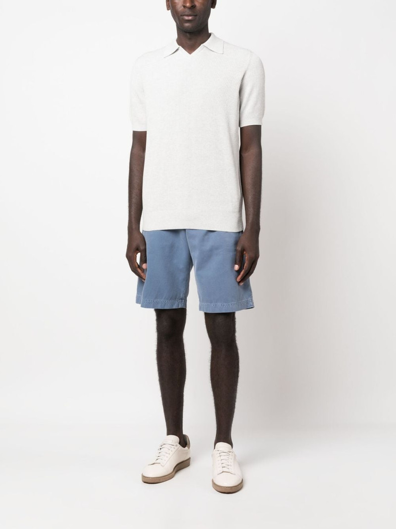 Brunello Cucinelli ribbed-knit polo shirt outlook