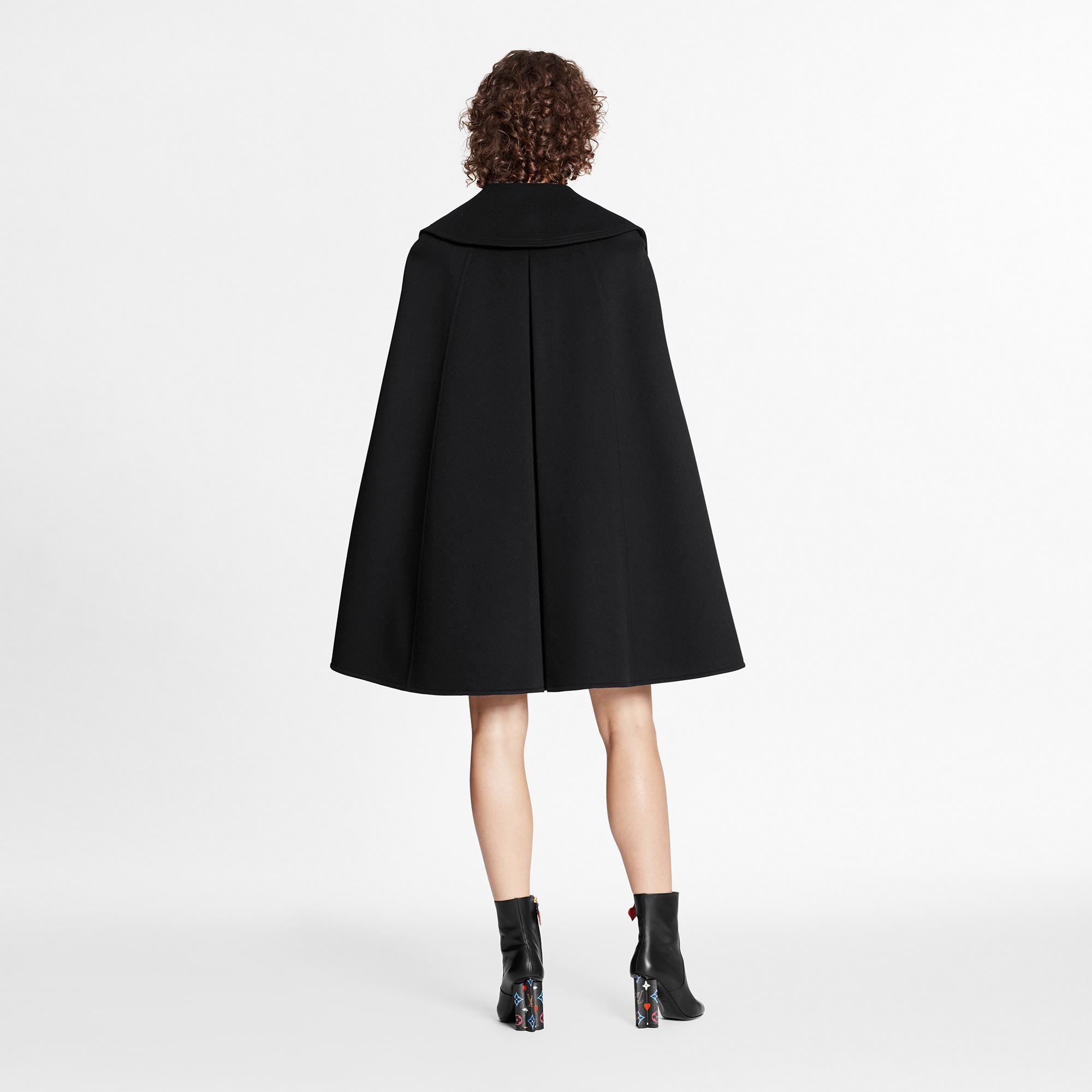 Wide Collar Sleek Cape Coat  - 4