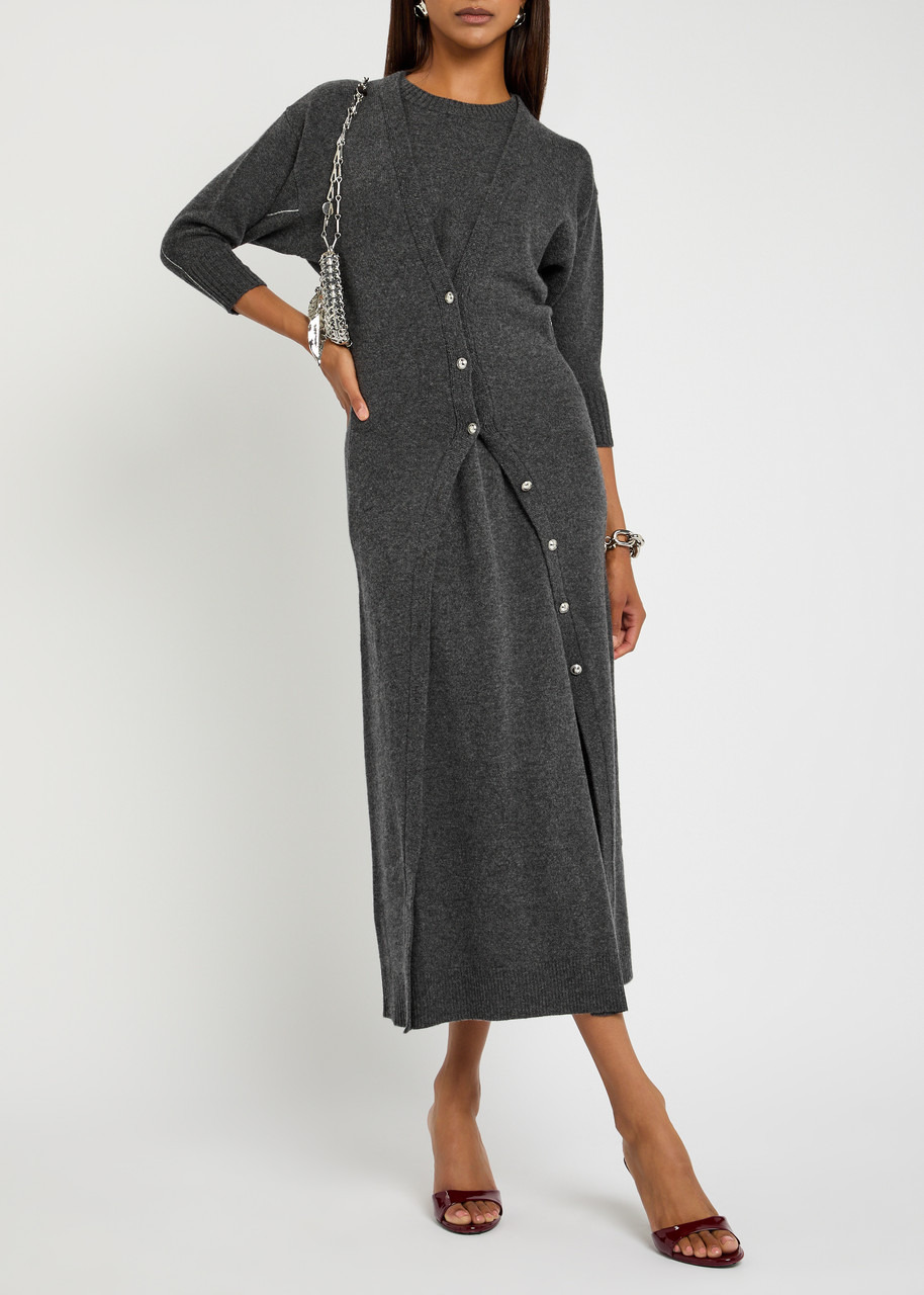 Rabanne Wool and Cashmere-blend Midi Jumper Dress - 4
