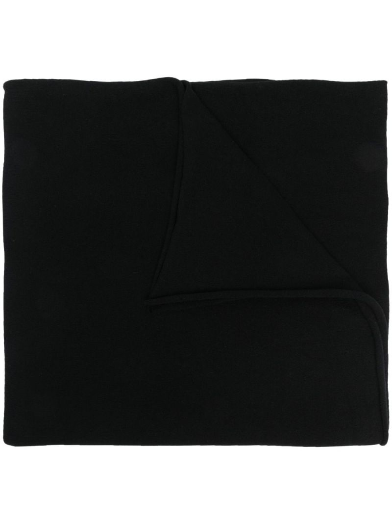cashmere logo-patch scarf - 1