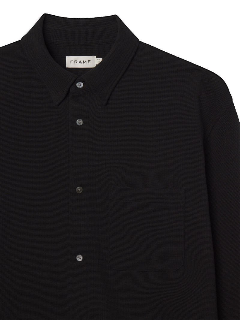 FRAME Waffle Textured Shirt in Black outlook
