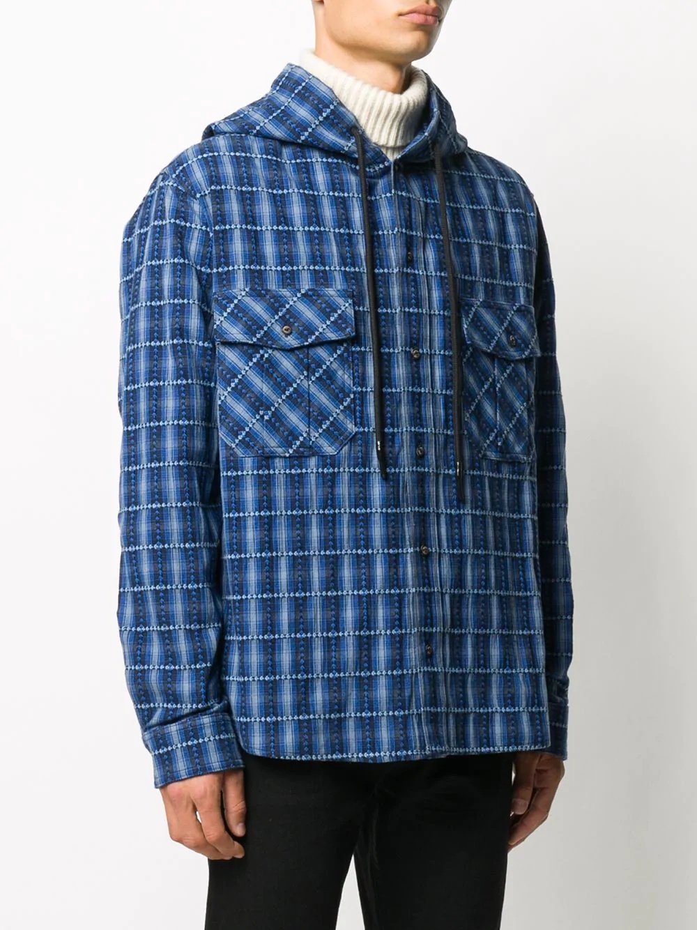 plaid hooded shirt - 3