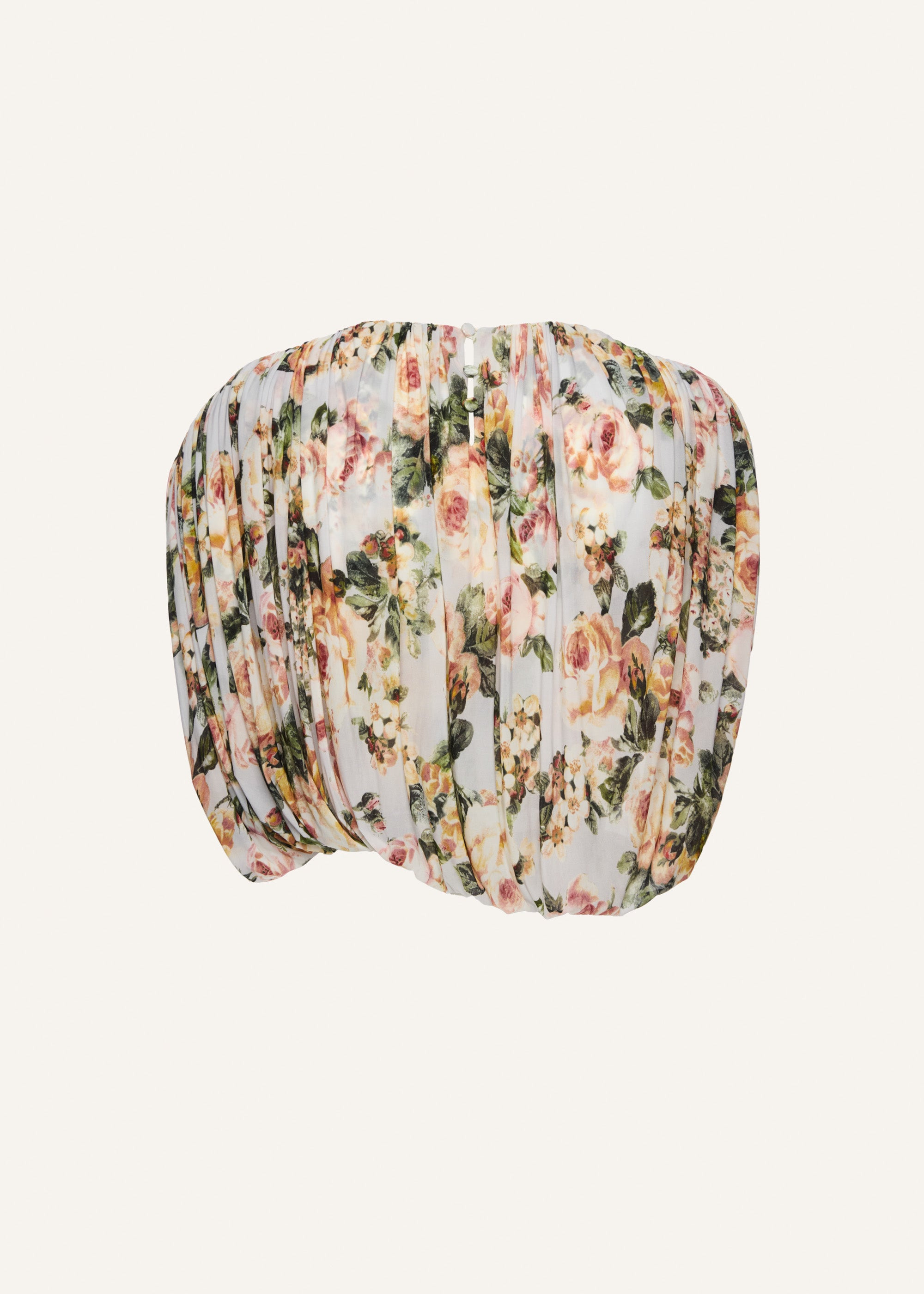 Sleeveless ruched bubble top in floral print - 2