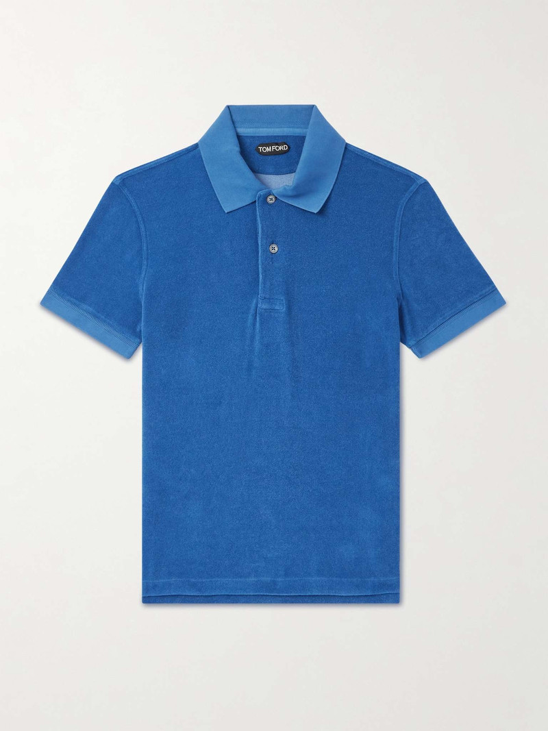 Cotton-Blend Terry Polo Shirt - 1