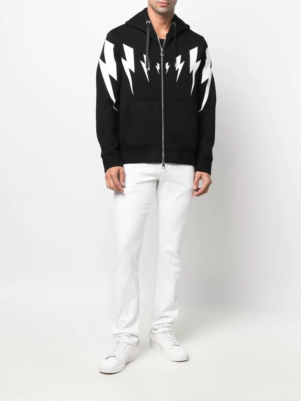 Thunderbolt-print hoodie - 2