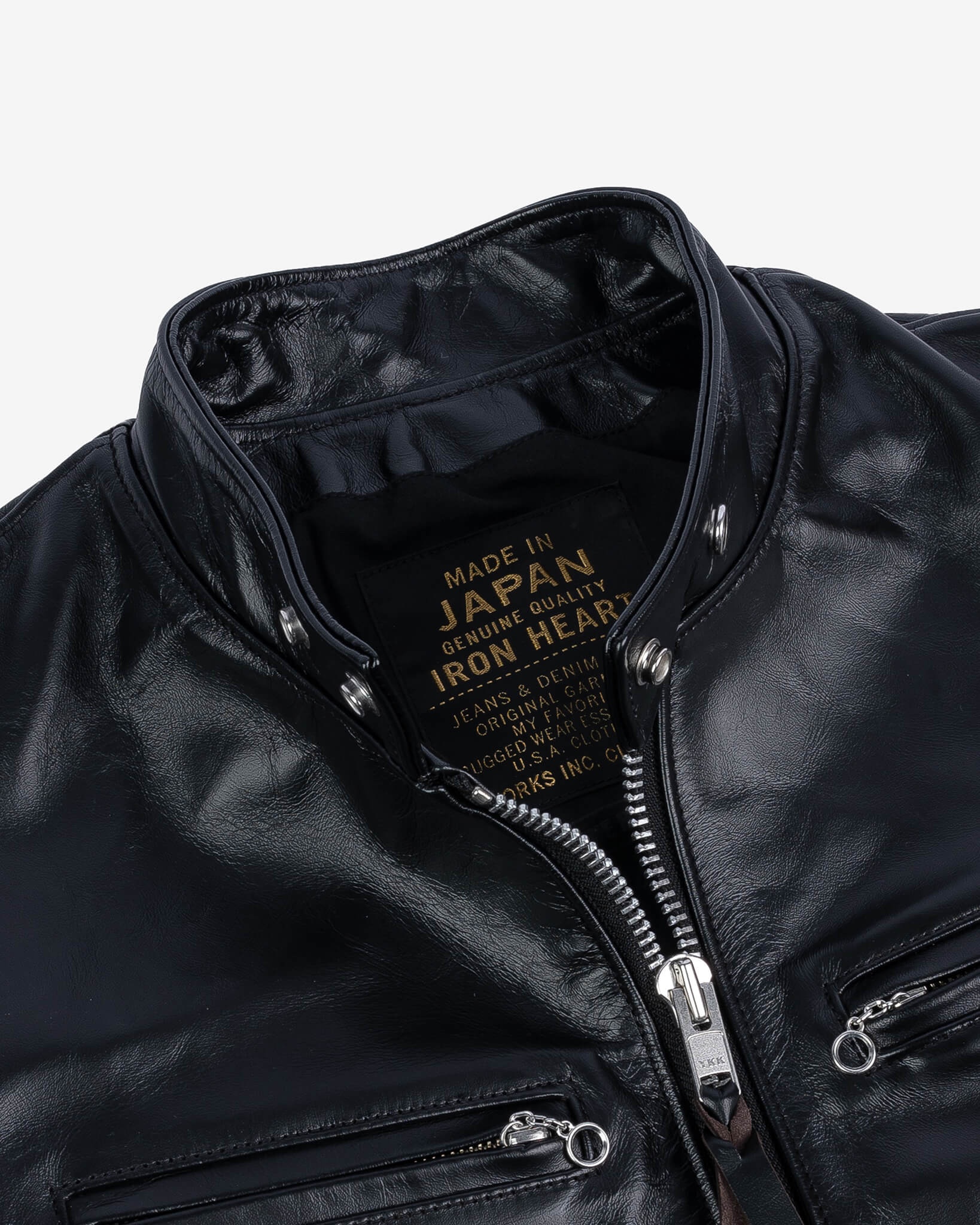 IHJ-35-BLK Japanese Horsehide Rider’s Jacket - Black (Tea-Core Dyed) - 9