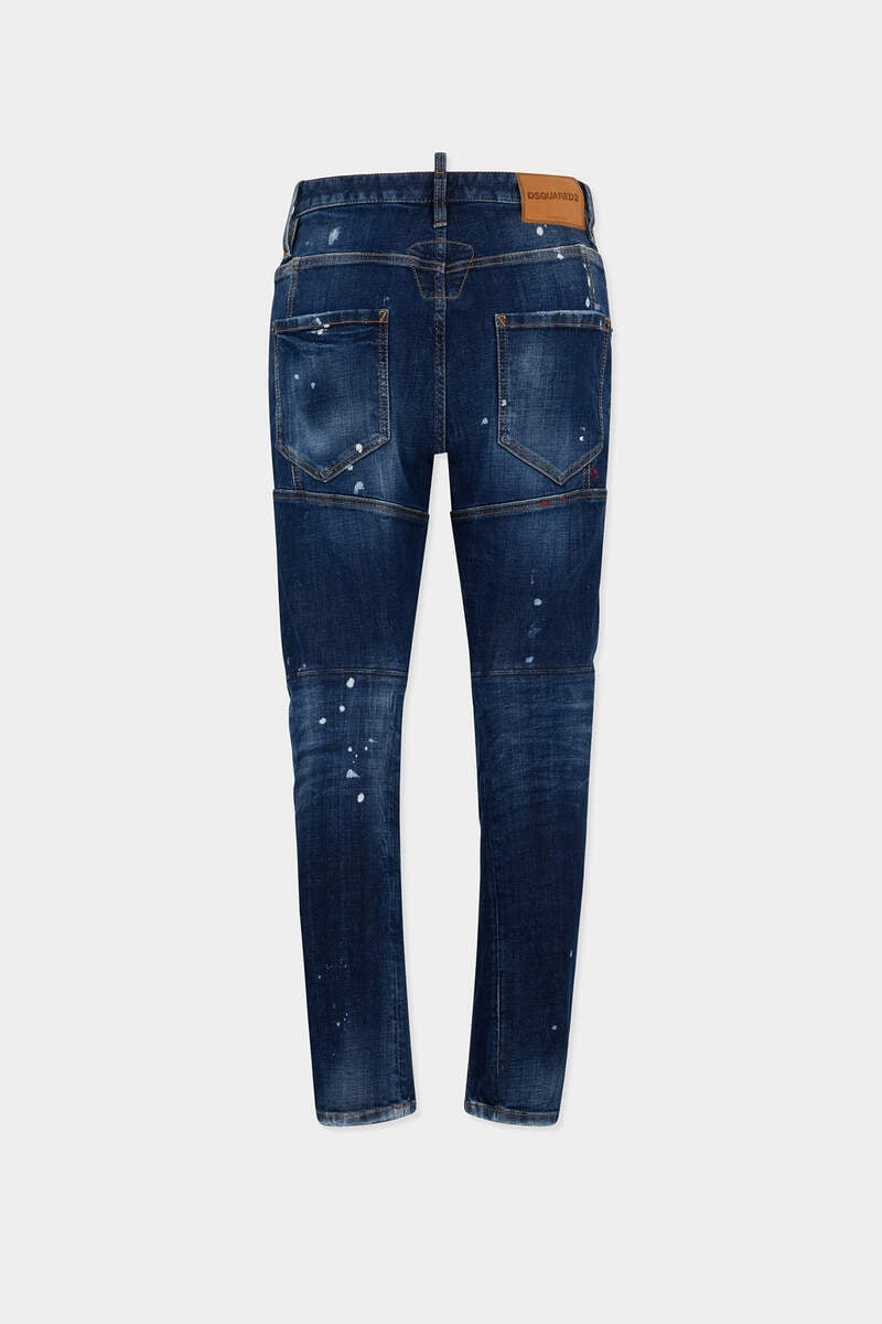 DSQUARED2 MEDIUM RED SPOT WASH BIKER JEANS outlook