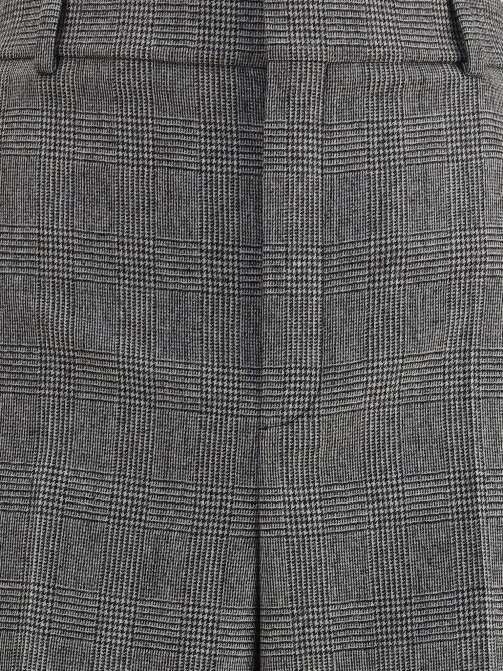 check-pattern wool trousers - 3