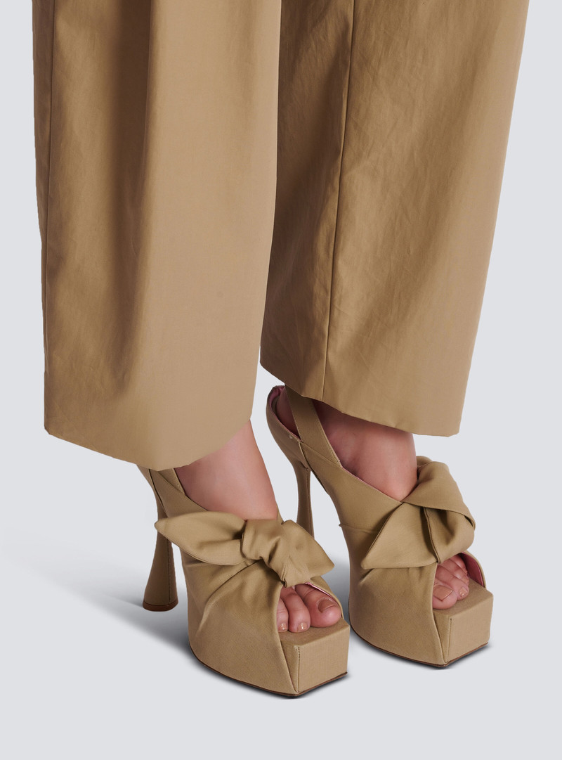 Balmain Eden platform sandals in cotton outlook