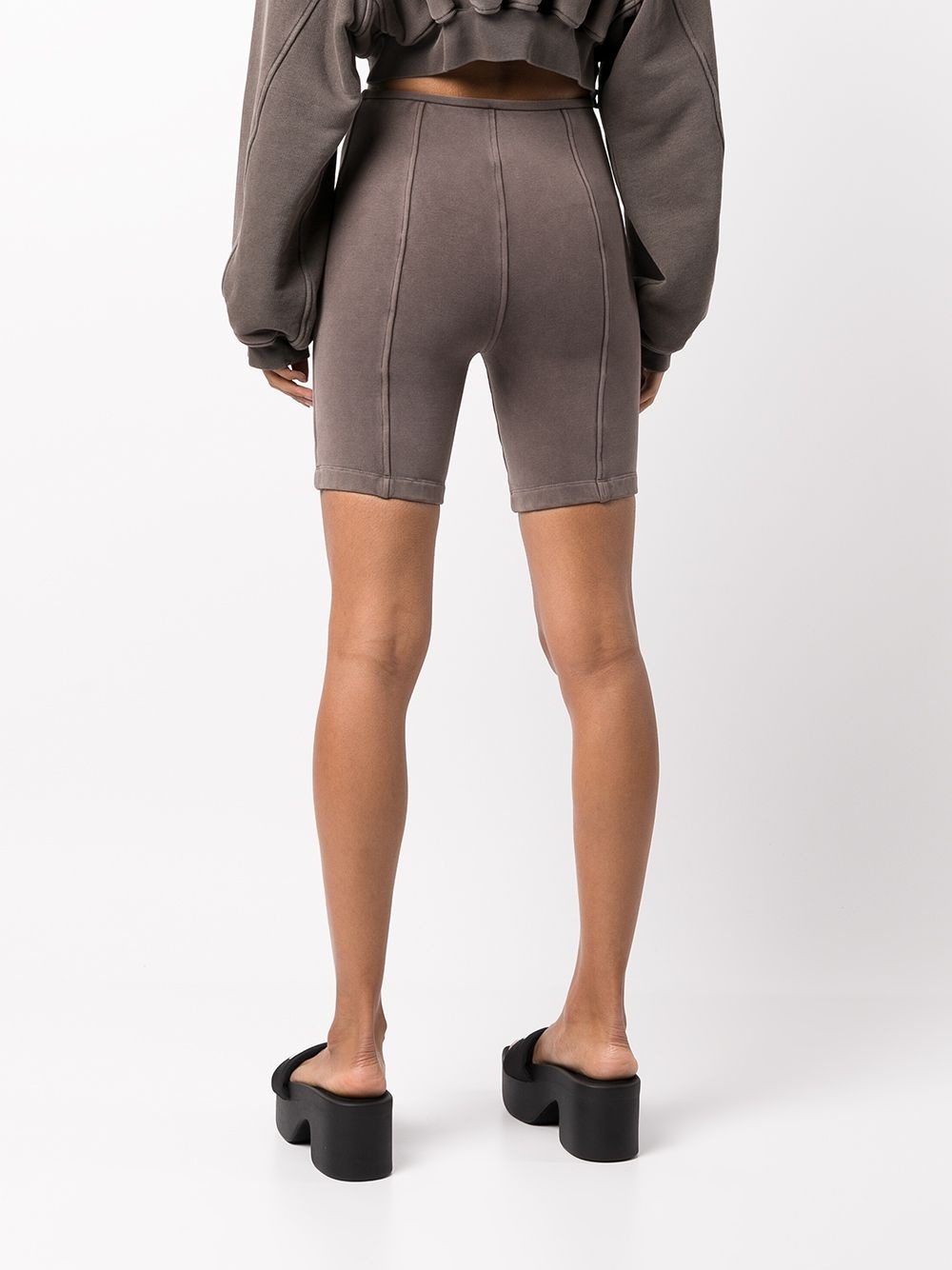 high-waisted cotton cycling shorts - 4