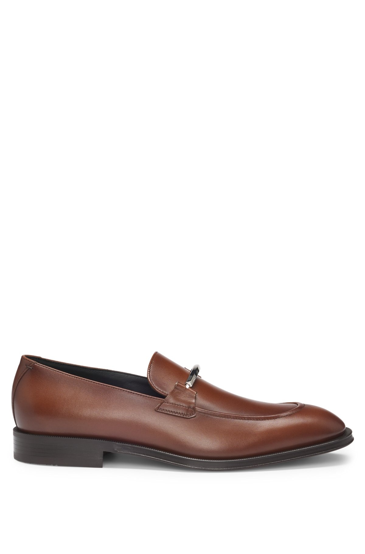 LEATHER LOAFERS WITH BRANDED HARDWARE - 1