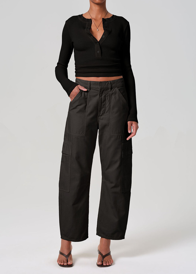 Varra Waffle Henley In Black 1