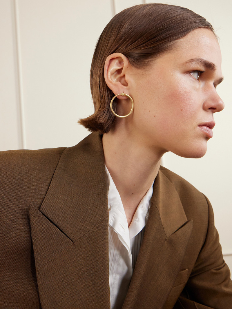 ILEANA MAKRI Snake 18-karat Gold Diamond Hoop Earrings outlook