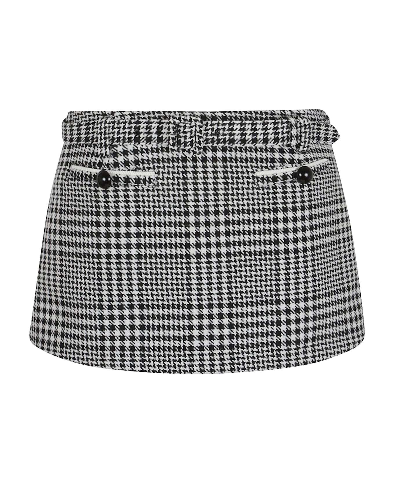 Houndstooth Mini Skirt - 1