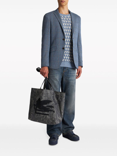 Etro houndstooth single-breasted blazer outlook