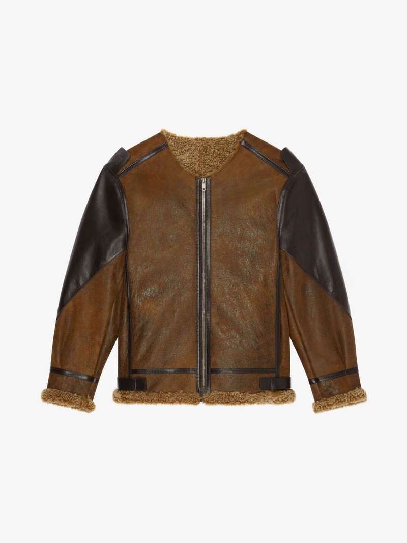 JACKET IN LEATHER AND SHEARLING 1