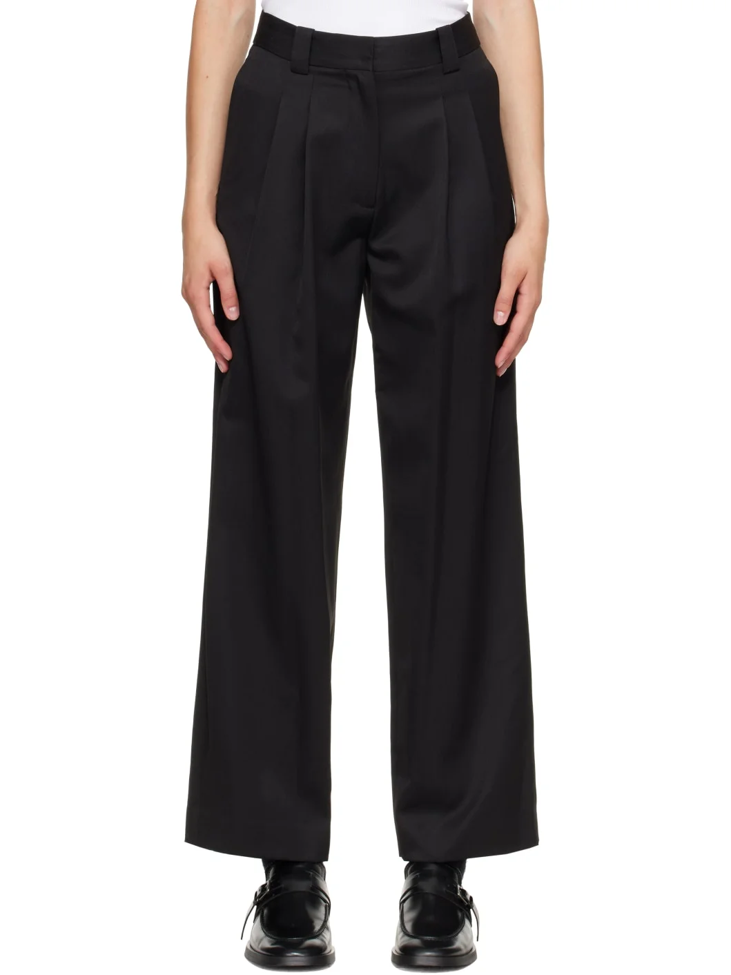 Black Frame Wool Trousers - 1