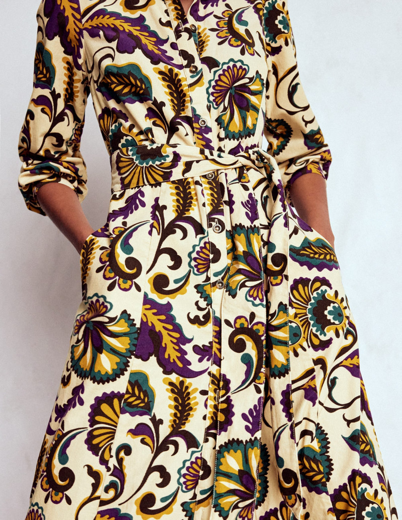 Clara Cord Midi Dress-Multi, Ornate Meadow 3