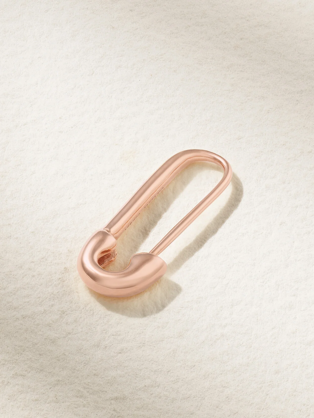 Safety Pin 18-karat Rose Gold Single Earring - 1