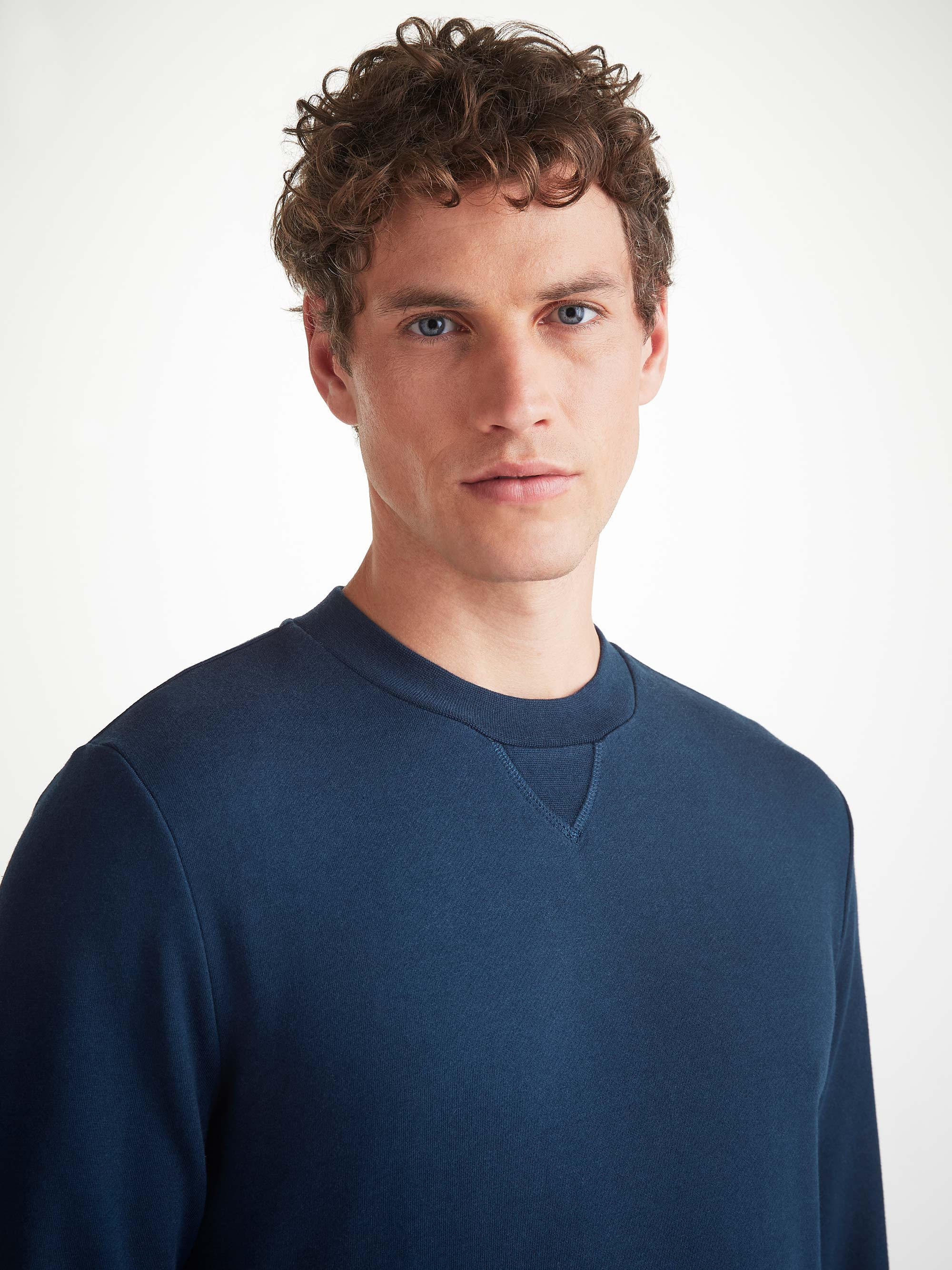 Men's Sweatshirt Quinn Cotton Modal Navy - 7