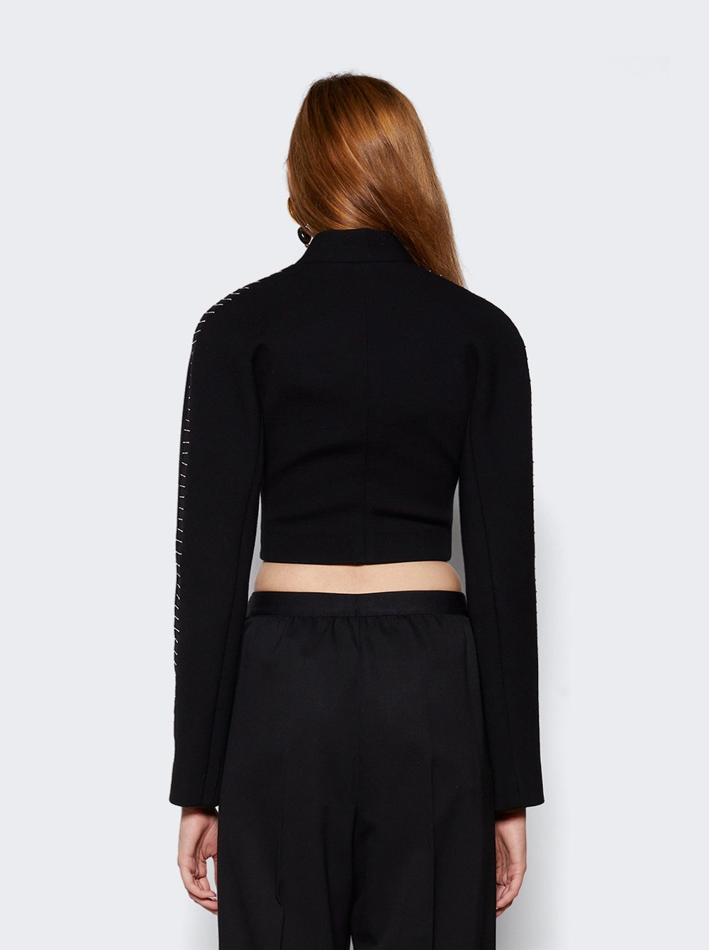 Embroidered Cropped Jacket Black - 5