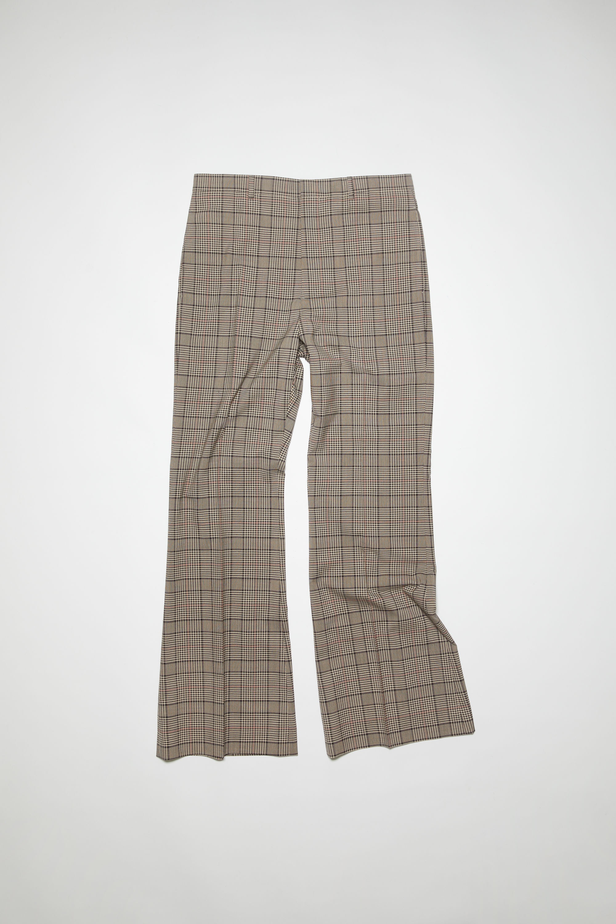 Wool blend tailored trousers - Brown/red - 1