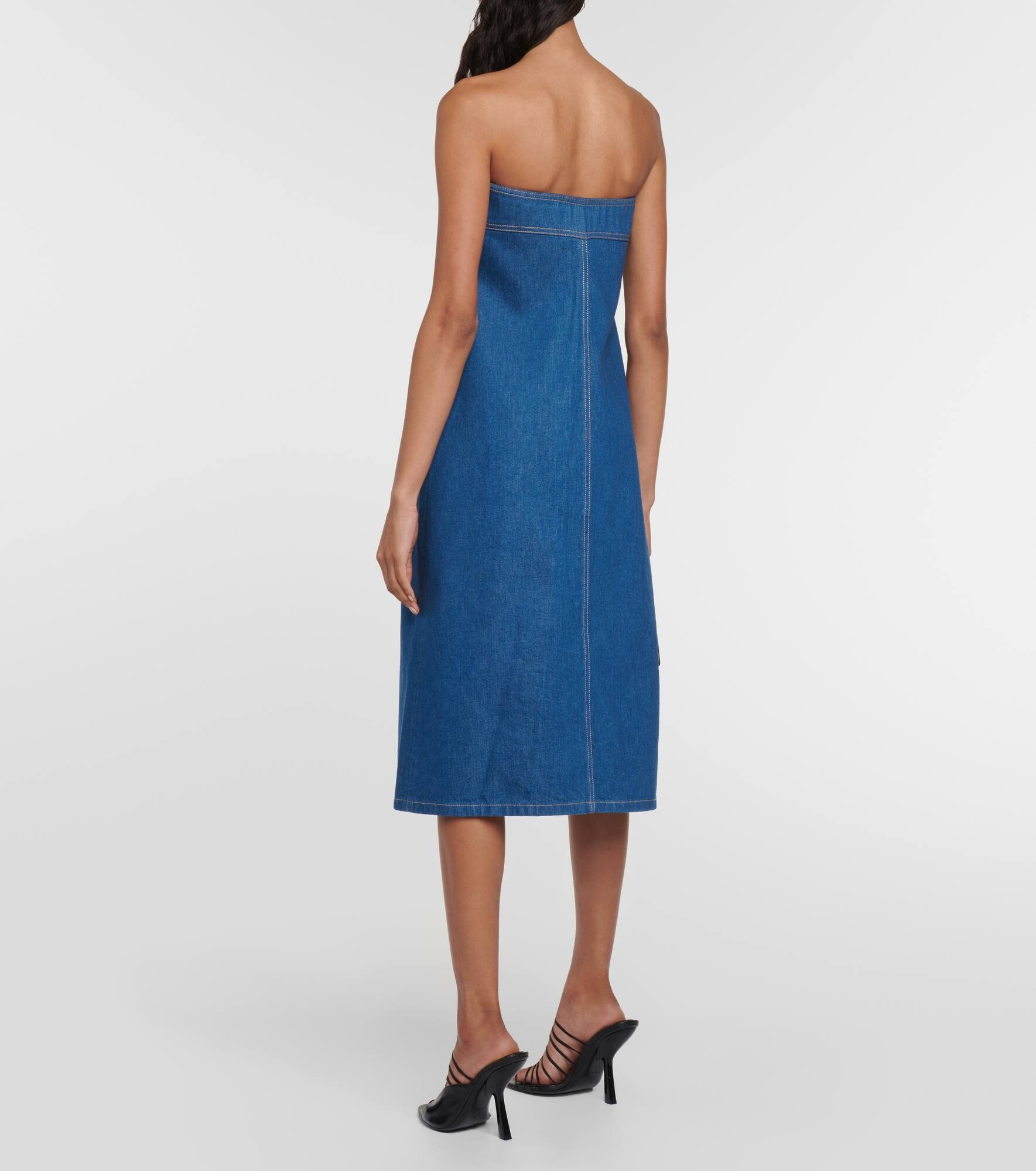 Strapless denim midi dress - 3