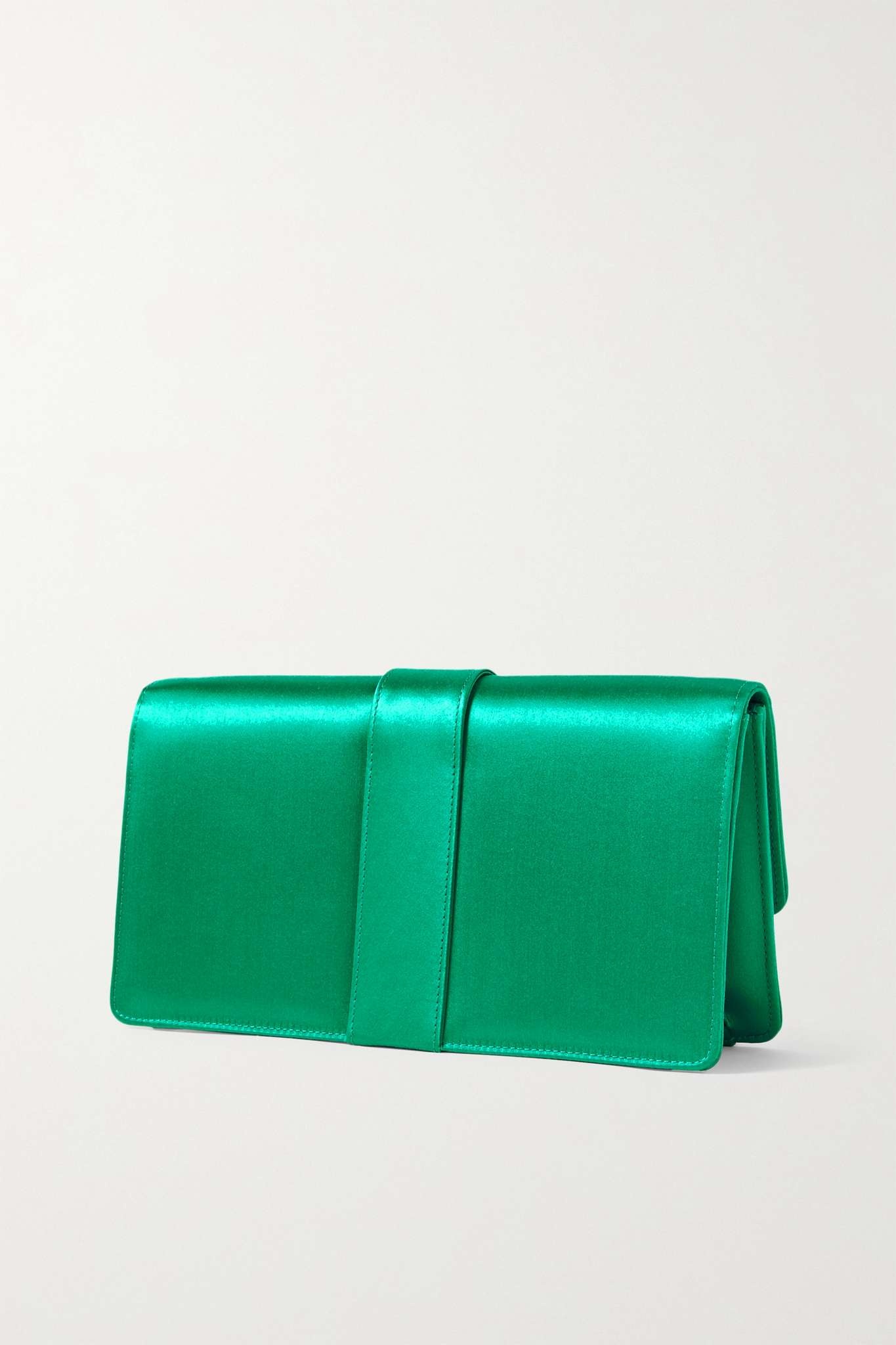 Capri crystal-embellished satin clutch - 3