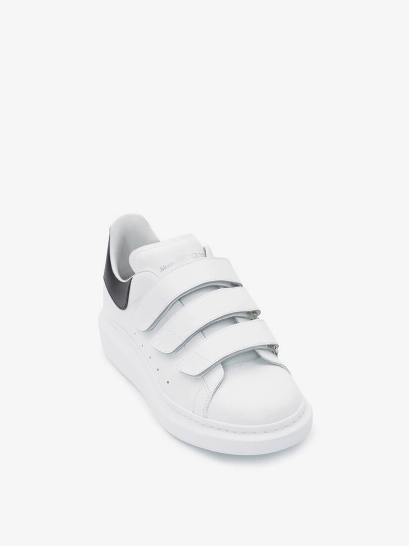 Alexander McQueen Oversized Triple Strap Sneaker  in White/black outlook