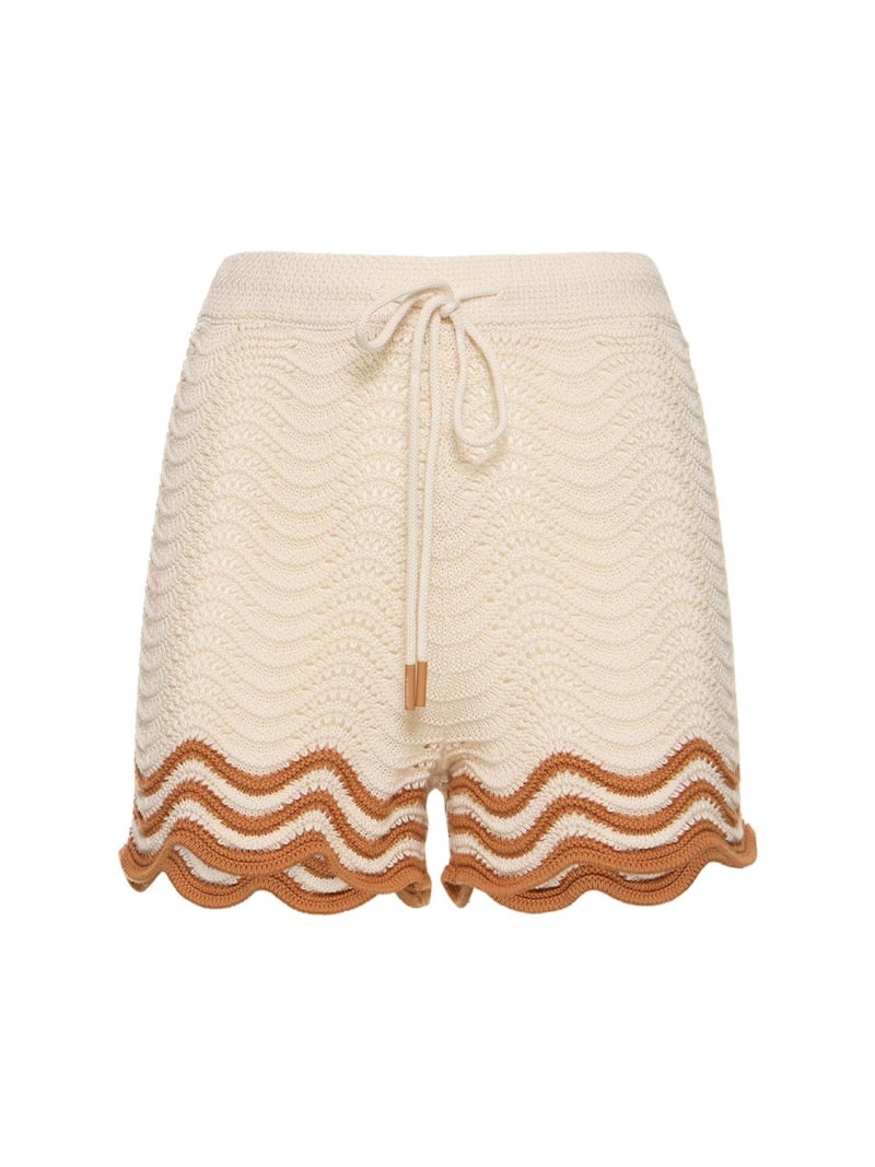 Junie textured cotton knit shorts - 1