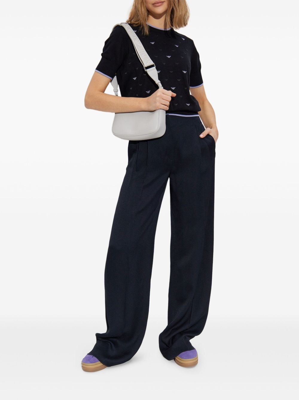 eagle-embroidered top - 2