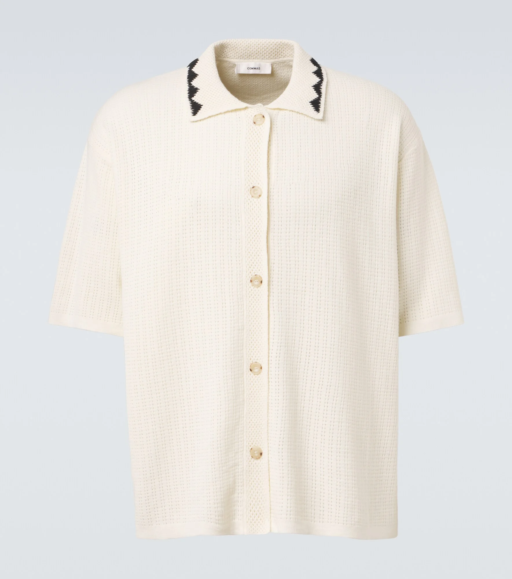 Embroidered crochet cotton-blend top - 1