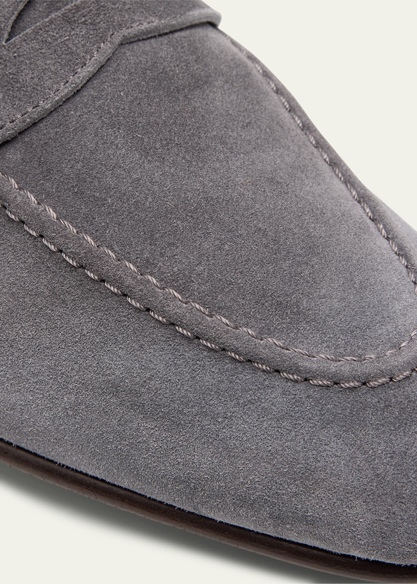 Men's Suede Penny Loafers - 5