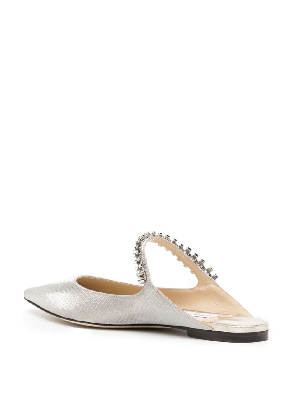 Bing metallic-finish flat mules - 3