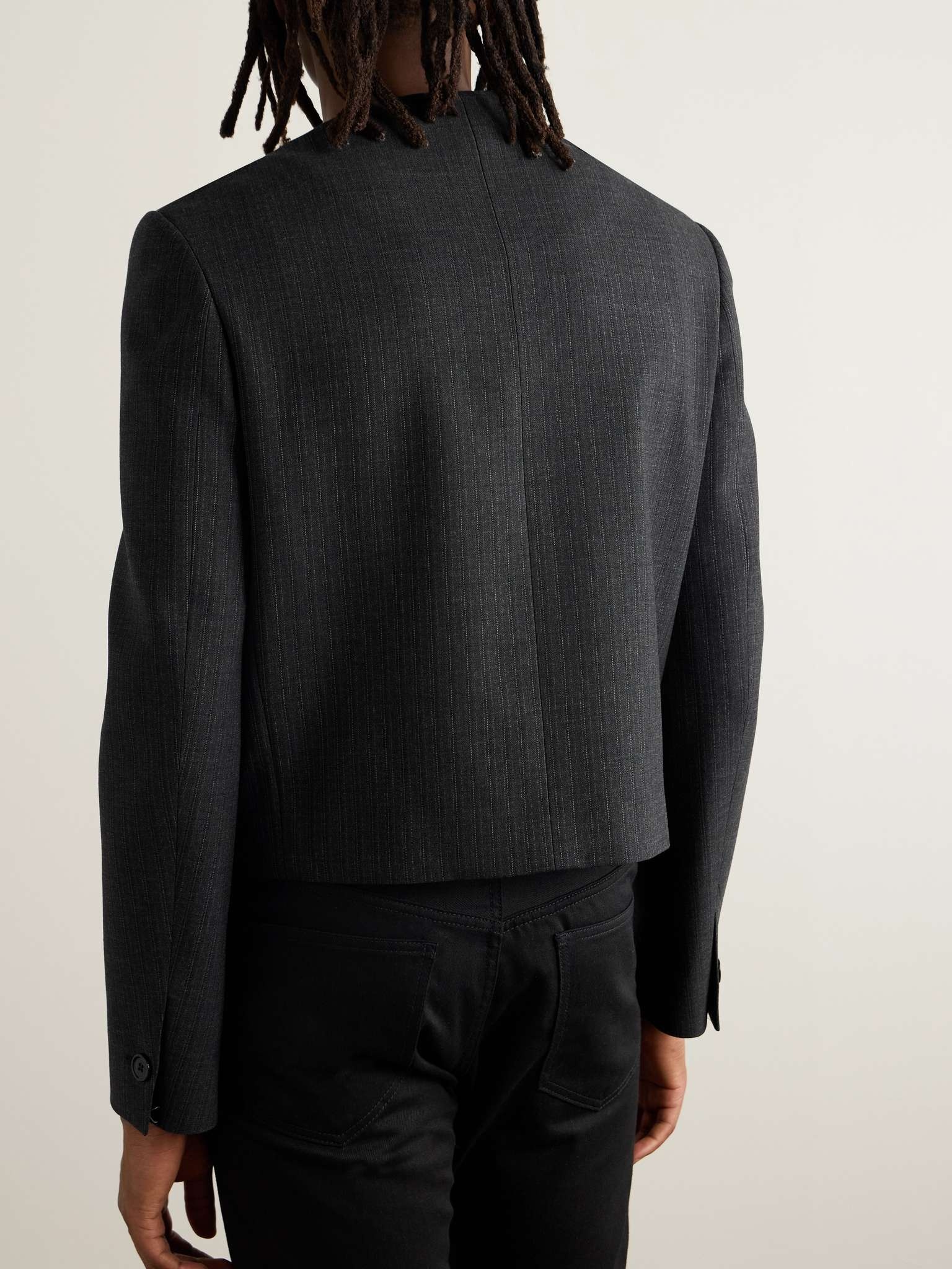 CELINE Pinstriped Wool and Silk-Blend Gabardine Blazer