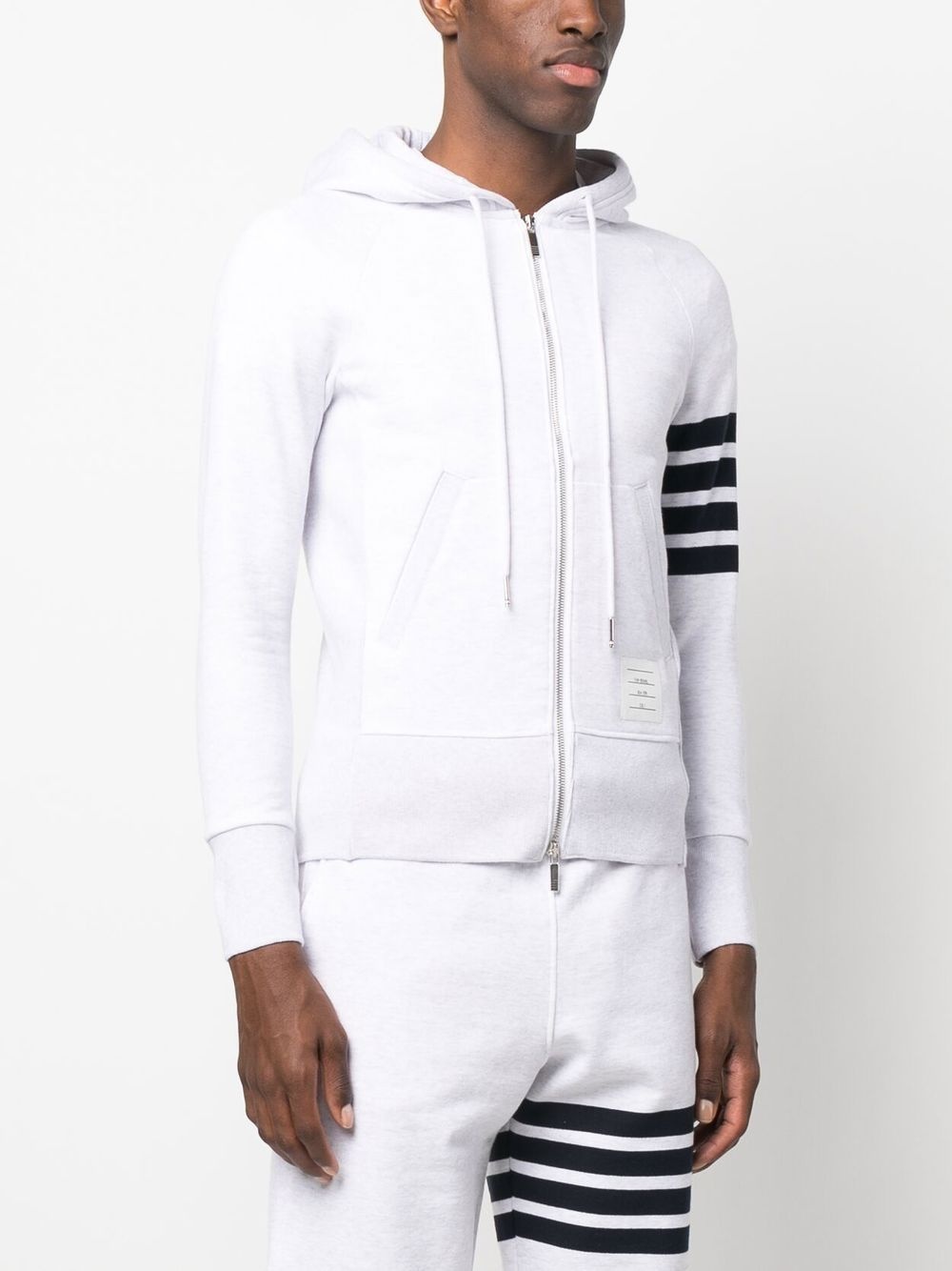 logo-patch stripe-detail hoodie - 3