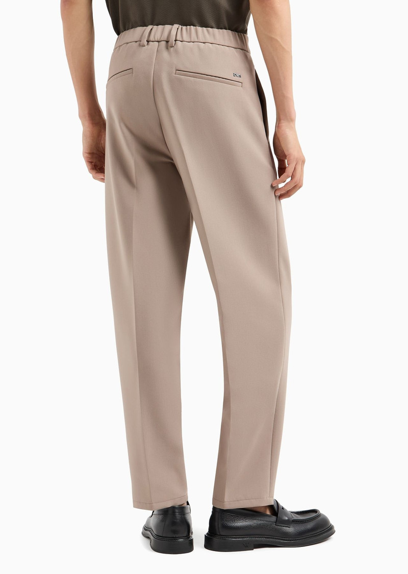 Viscose-blend elasticated-waist trousers 3