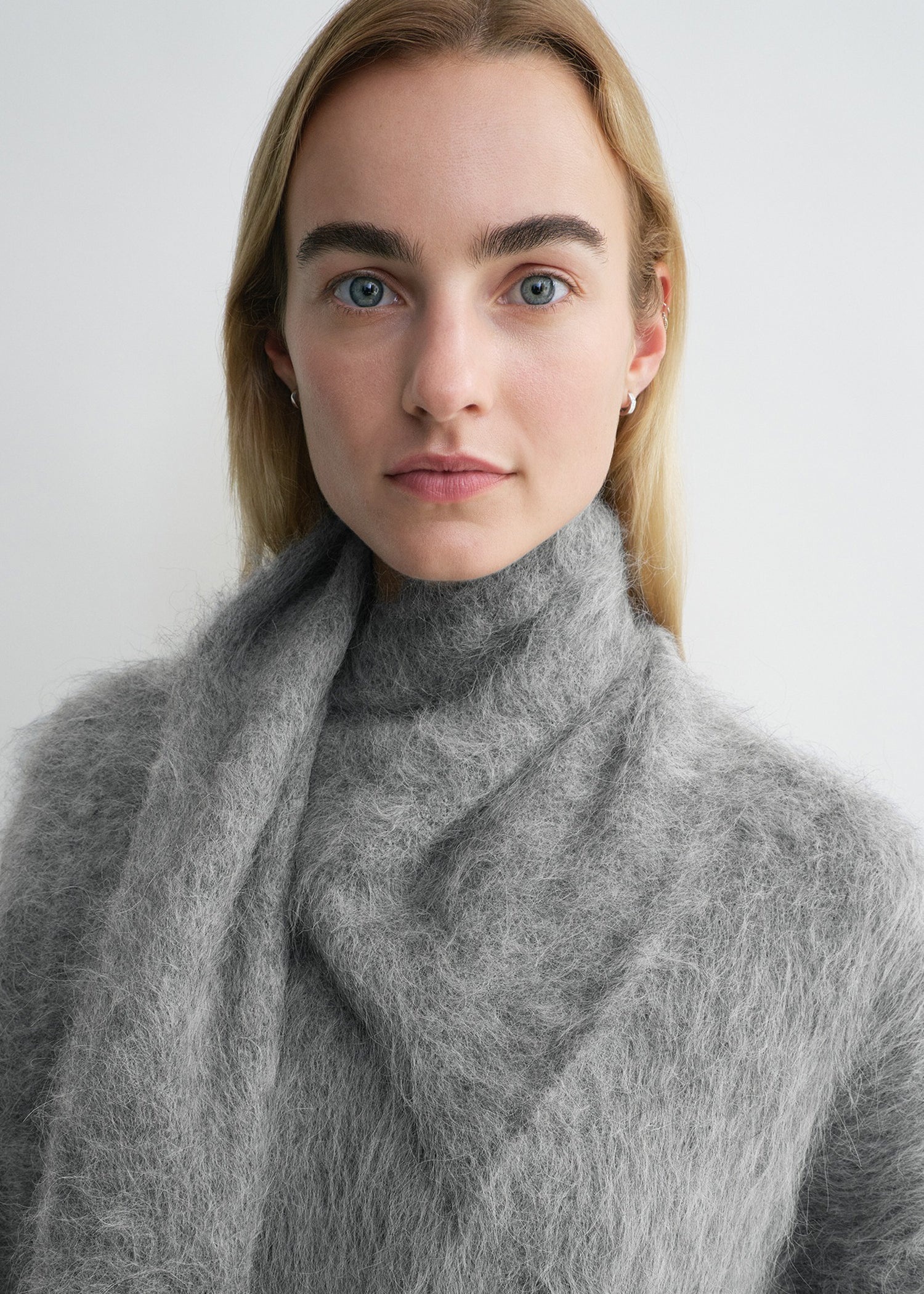 Draped-scarf knit grey melange - 6
