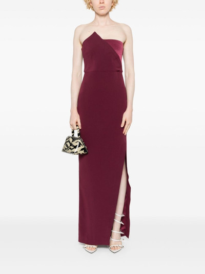 ROLAND MOURET asymmetric crepe gown outlook