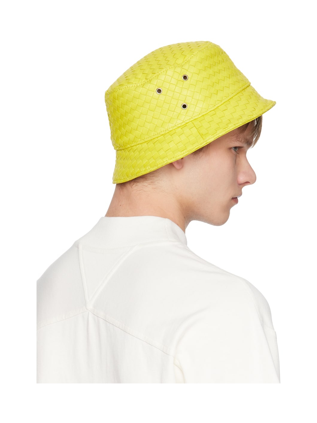 Yellow Intrecciato Bucket Hat - 3