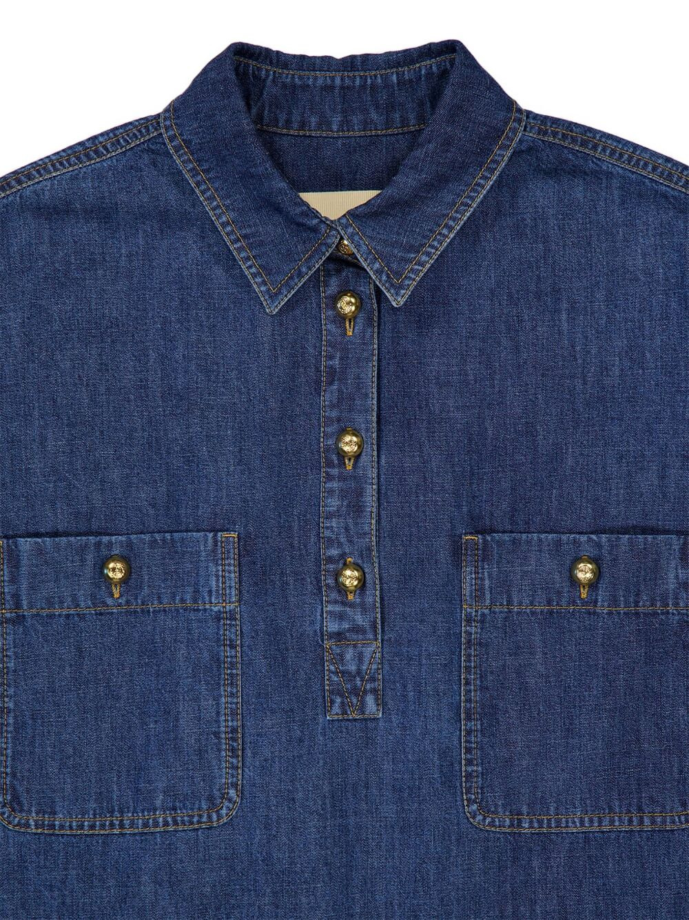 pocket-detail shirt dress - 3