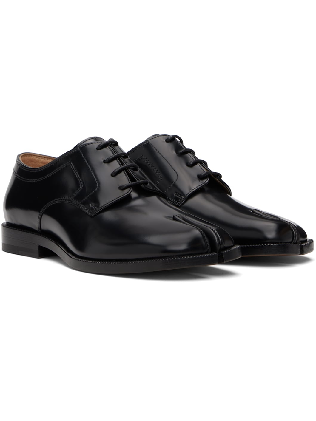 Black Tabi Leather Derbys - 4
