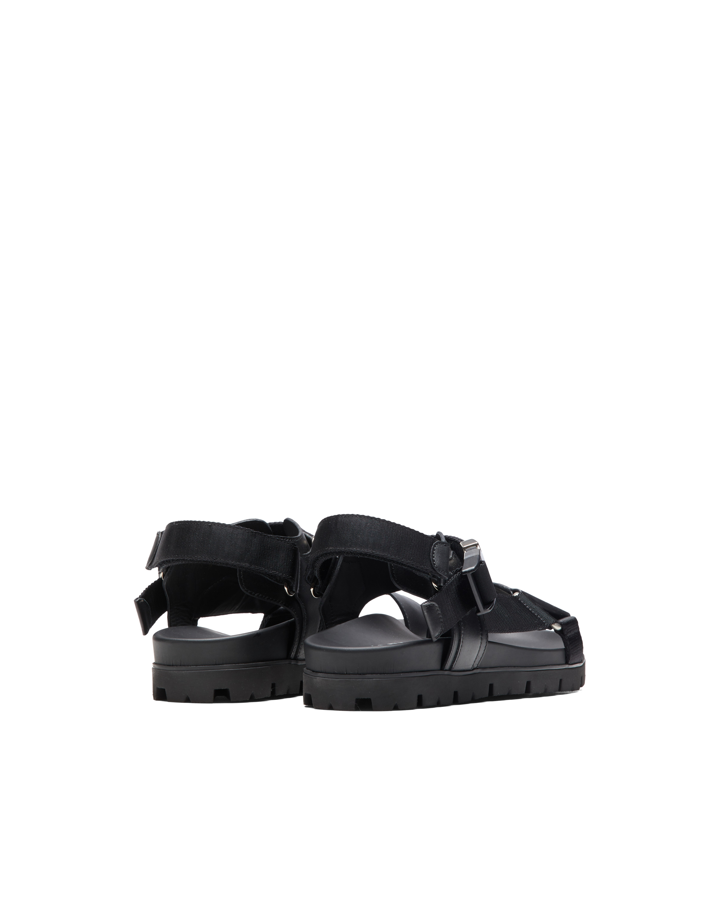 Sporty leather and Re-Nylon tape sandals - 5