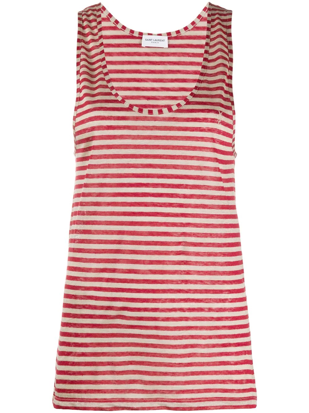 logo-embroidered striped top - 1