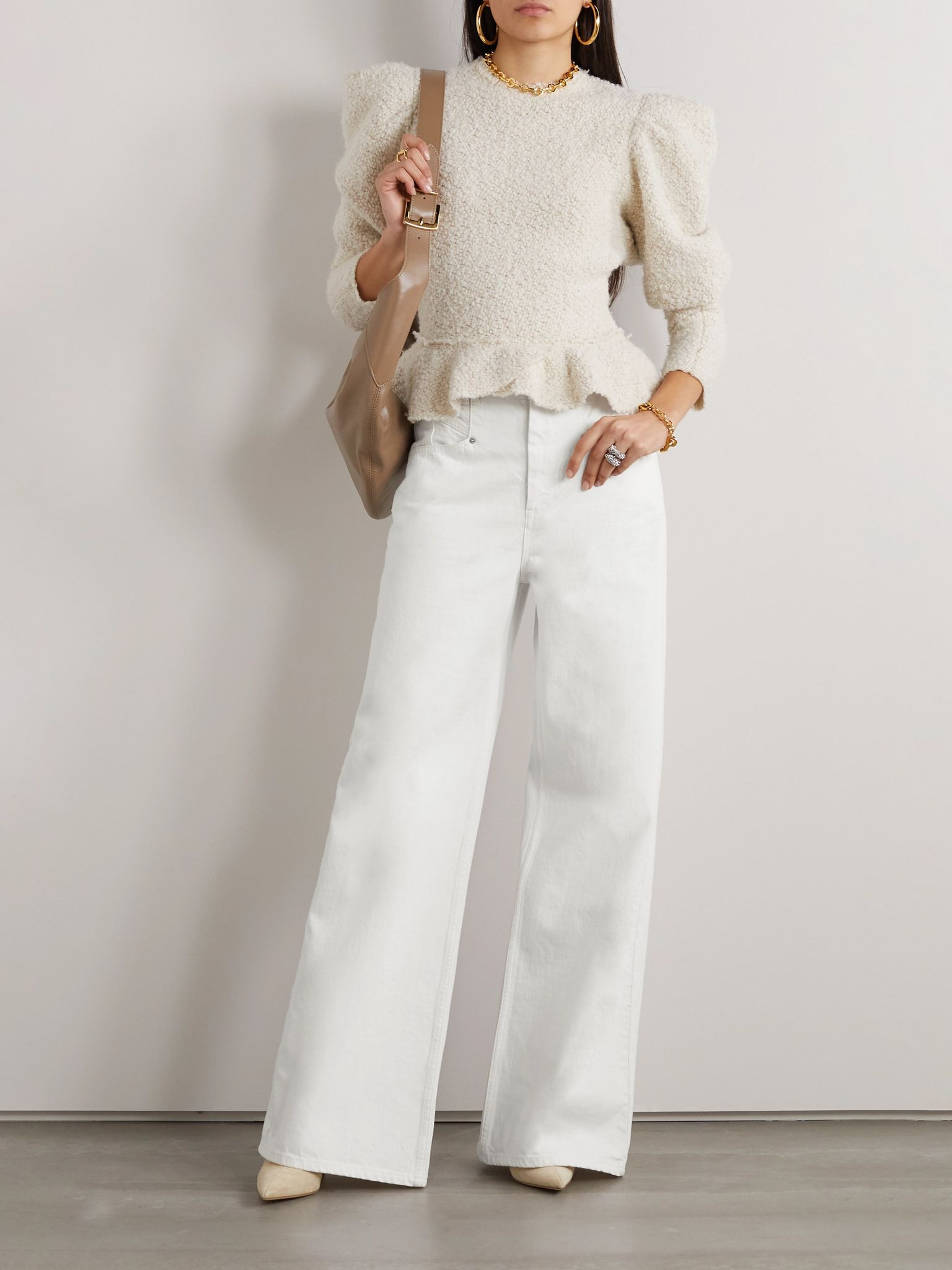 Lemony high-rise wide-leg jeans White - 2