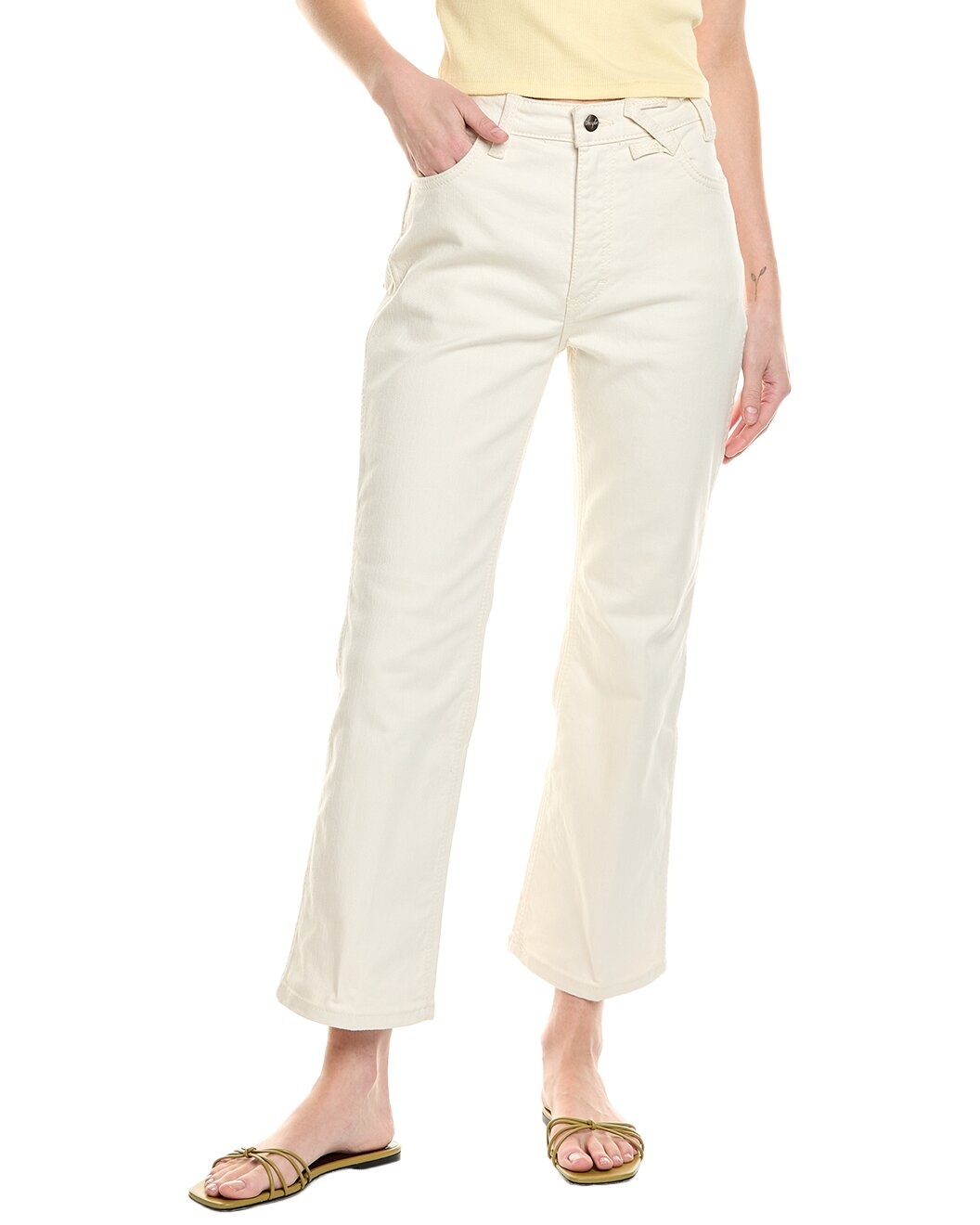 STAUD x Wrangler The Cropped Cream Bootcut Jean - 2