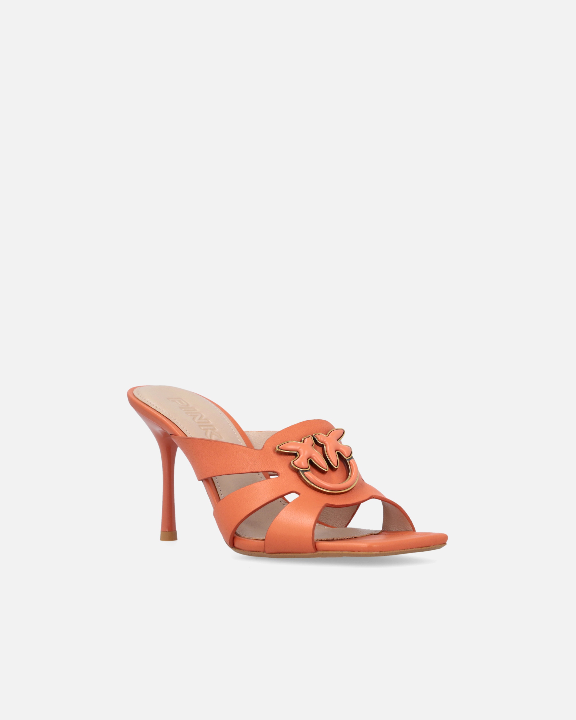 NAPPA LEATHER SANDALS WITH HEEL AND BIRD DETAIL - 2