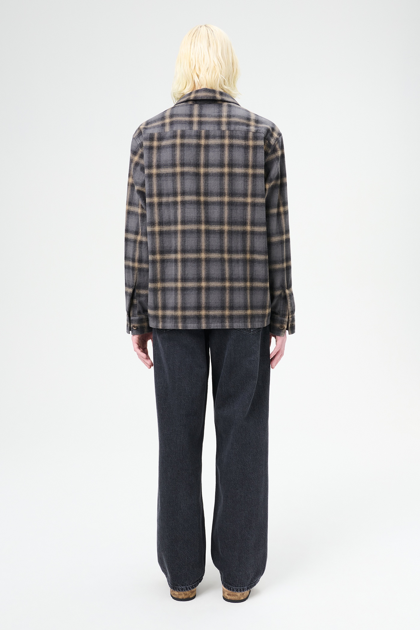 Heusen Shirt Oyster Check Hairy Flannel - 7