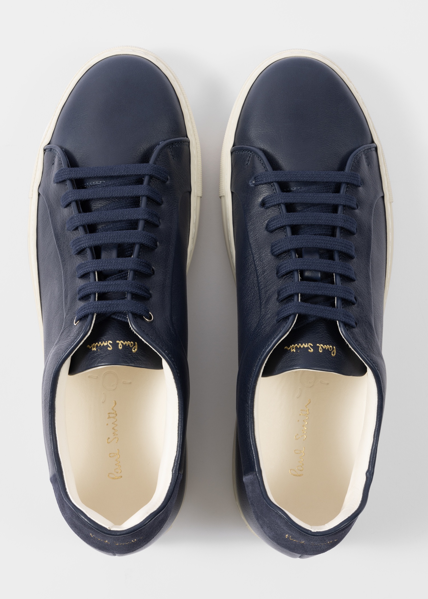 Navy Leather 'Basso' Trainers - 3