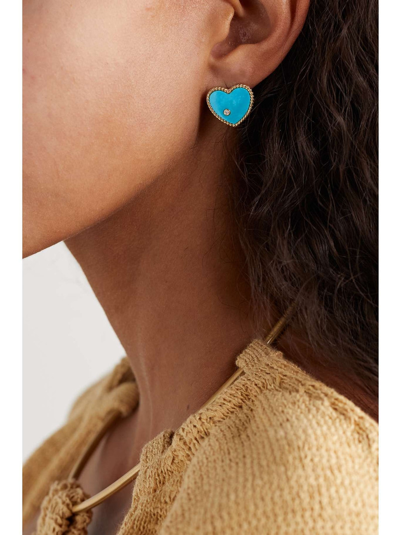 Yvonne Léon 9-karat gold, mother-of-pearl and diamond earrings outlook
